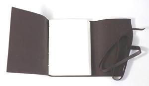 Carnet de notes en papier recyclé fait main de style ethnique haut de gamme avec couverture souple, journal de style bohème avec reliure en cuir brun cousu - Product Image 3