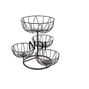 Cesta de almacenamiento de frutas y verduras con acabado negro de Metal de alambre de hierro, encimera de cocina, cesta de contenedor de frutas - Product Image 1