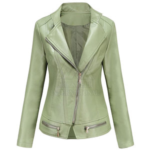 2025 Women's Custom <b>Leather</b> Winter Solid Fashion <b>Jackets</b> Breathable Canvas Fabric Knitted Processing Hot Sale - Product Image 1