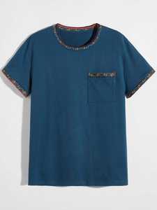 T-shirt pour homme en coton 100% respirant à séchage rapide, col rond avec motif, services OEM, vente en gros, personnalisable, 220 grammes - Product Image 2