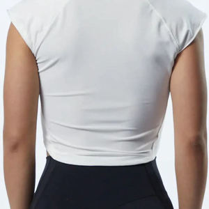 Hauts et t-shirts crop top multicolore en coton léger et vierge pour femmes de couleur personnalisée T-shirt court pour femmes - Product Image 5