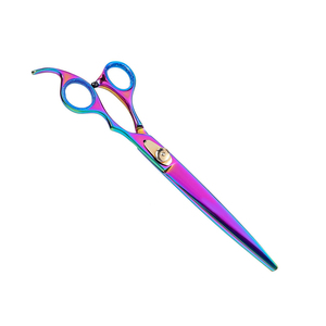 Ciseaux de toilettage pour animaux de compagnie en acier à haute teneur en carbone multicolore en titane avec repose-doigt - Product Image 2