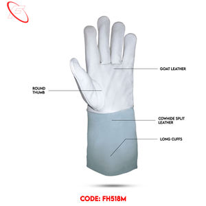 2025 Meilleure vente gants de soudage TIG gants de sécurité en cuir de chèvre avec poignets en cuir de vache fendu gants luvas de soldagem tig - Product Image 2
