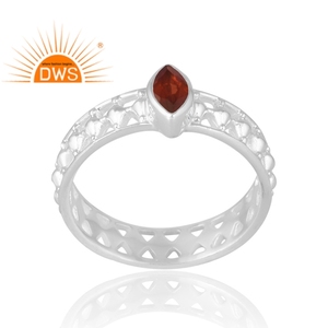 Nuevo diseño elegante anillo de piedras preciosas de granate Natural de plata esterlina diseño personalizado joyería para mujer regalo para ella - Product Image 1
