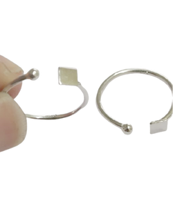 Bague en argent sterling avec sertissage pour pierres de 10 mm, taille US 6, accessoires en argent sterling au meilleur prix - Product Image 5