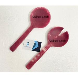 Serveur de salade à la mode pinces à salade 10 pouces cuillères de service en résine ensemble salade mélange dîner fourchette et cuillère longue poignée ustensiles de cuisine - Product Image 1