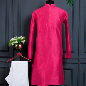Kurta Étnica Premium de Algodón y Seda Jacquard para Hombre, Estilo Indio-Pakistaní, para Bodas, Festivales y Diversas Ocasiones - Product Image 1