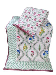 Fabriqué à la main 100% coton couette réversible Queen Size bloc à main imprimé Design traditionnel léger pour la maison hiver fait à la main - Product Image 3