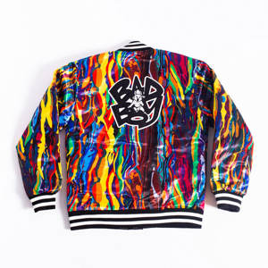 Veste de baseball Letterman en satin personnalisée Vestes unisexe pour hommes avec boutons pression Col et poignets côtelés pour Streetwear - Product Image 2