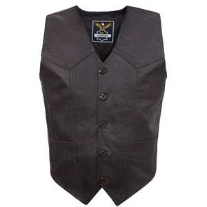 Chaleco de motorista de cuero personalizado para hombre, Chaleco de cuero de motocicleta a prueba de viento para ciclistas de Club - Product Image 1