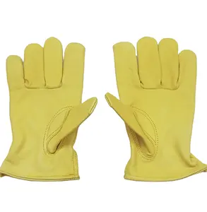 DRIVING GLOVES AB Grade Grain Leather Safety Hand Protective Leather Work Gloves Heavy Duty Leather PPE Worker Gloves KT