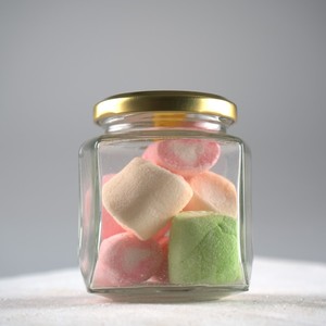 Hexagon Honey Jar Flat Airtight Glass Honey Jar With Gold Lids Jars Glass Wholesale