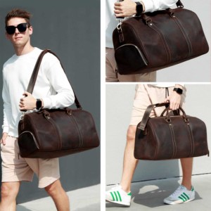 OEM-Bolsa de equipaje de piel de grano rico hecha a mano, para viaje - Product Image 5