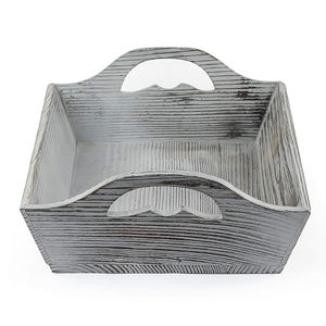 Bandejas Vintage grises rústicas Bandeja de madera de pino natural con asas Acento decorativo Premium para la decoración del hogar y la cocina a bajo precio - Product Image 6