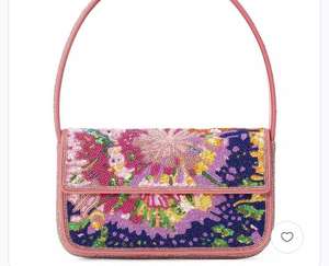 Embroidered Seed Bead Coin <b>Pouch</b> with <b>Belted</b> Strap Handmade Lightweight Customizable Square Shape Custom Logo - Product Image 4