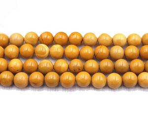 Perles de pierre, perles de jaspe jaune, brin de perles, bijoux en pierre, pierres précieuses lisses, collier de guérison, cristal naturel, grossiste - Product Image 5