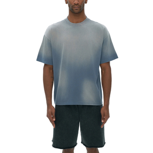 T-shirt en coton premium délavé à la main, 300 GSM, impression sérigraphique unie - Product Image 3