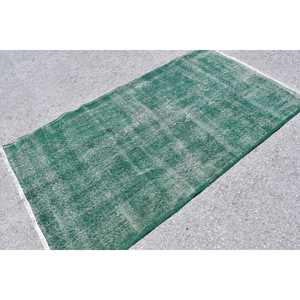 Alfombra de lana verde moderna de 3,8x6,8 pies, área grande turca, Patchwork de Tabriz para pasillo, dormitorio, Alfombra de látex para mesita de noche - Product Image 4