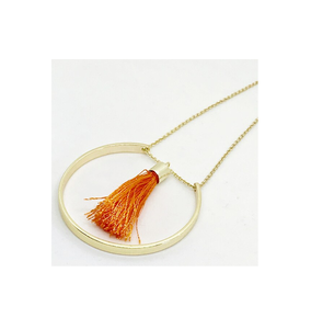 Collar bohemio de moda para niña collar de forma redonda de color natural pulido brillante de tamaño mediano a la venta - Product Image 1