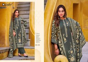 Pure Heavy Woolen <b>Pashmina</b> Dress Material Collection Featuring Rich Embroidery Ideal for Party Wear Available at Wholesale Rates - Product Image 5