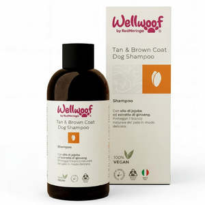 <b>Tan</b> Brown Coat Dog Shampoo 200 mL OEM PL Italy RedMoringa Biodegradable Plastic Pet Shampoo for Grooming Cleaning for Dogs Cats - Product Image 1