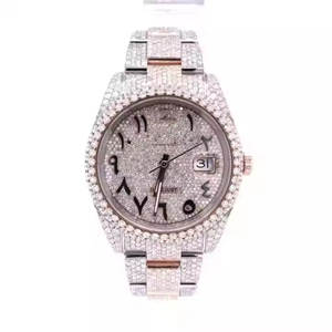 Montre pour hommes en diamant de laboratoire de luxe haut de gamme en usine montre personnalisée en acier inoxydable avec mouvement japonais de qualité supérieure pour hommes - Product Image 2