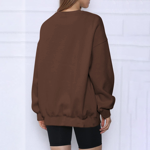 Sweat à capuche pull en coton polaire de haute qualité pour femmes Sweat-shirt avec logo personnalisé avec impression sur le devant Sweatshirts longs pour femmes - Product Image 6