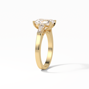 Anillo de compromiso de moissanita incolora radiante de corte radiante de 2,30 quilates Anillo de boda de oro de 14 quilates Anillo de moissanita incoloro - Product Image 5