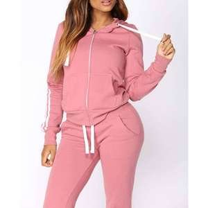 Ensemble sport deux pièces personnalisé vêtements pour femmes survêtements personnalisés pour femmes vente en gros ensemble de survêtements le moins cher veste zippée - Product Image 2