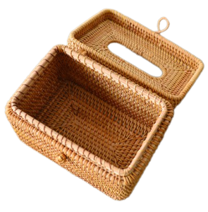 Bambou Jacinthe D'eau Rotin Boîte À Mouchoirs Porte-Serviettes En Osier Artisanat Fleur Vietnam pour La Maison Cuisine Hôtel Meubles Panier - Product Image 6