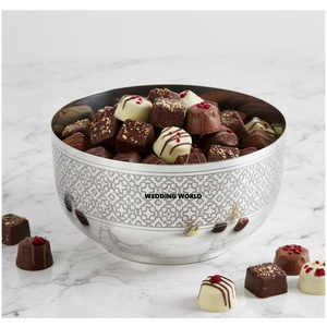 ชุดชามช็อคโกแลตชุบเงิน 2 ใบ รูปทรงกลม ของตกแต่งโต๊ะ ชามขนมหวาน ขนาดสั่งทำได้ ชามช็อคโกแลตแบบใหม่สำหรับตกแต่ง - Product Image 5