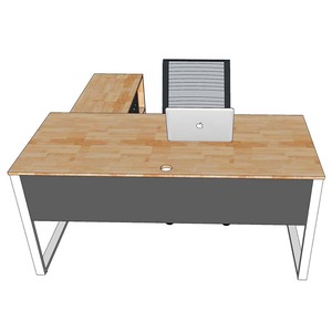 โต๊ะทำงานไม้ธรรมชาติสไตล์มินิมอลพร้อมตู้เก็บของเคลื่อนที่ - Product Image 3