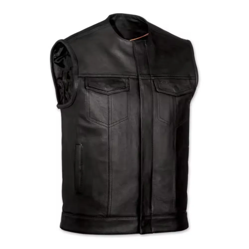 New Mens Casual Motorbike VEST / Motorcycle Cowhide Leather Waistcoat Vests Racing Jacket Clothing