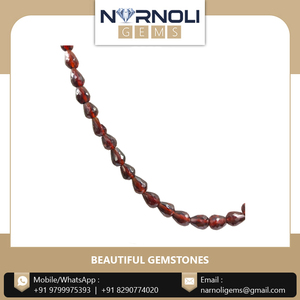 Chaîne de perles de grenat naturel facetté en forme de goutte d'eau, rouge profond, pour suspension de lustre de luxe et montage de bijoux - Product Image 2