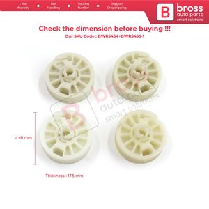 BWR5454+BWR5455-1 Juego de 4 Piezas de Polea de Rueda para Elevalunas, Tambor, Engranaje, Piñón, Carrete para Elantra, Sonata, Tucson, TL, Optima, Sportage - Product Image 2