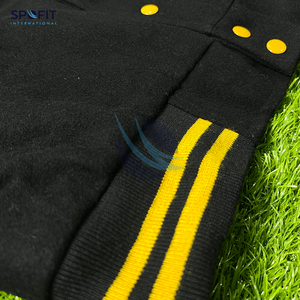 แจ็คเก็ตวาร์ซิตี้สั่งทำขายส่งสำหรับผู้ชาย แขนผ้าขนสัตว์ คุณภาพพรีเมียม สตรีทแวร์ คอตั้ง ปักลายด้านหน้า แจ็คเก็ตเลตเตอร์แมน - Product Image 3