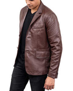 Chaquetas de cuero transpirables 100% para hombre, estilo cómodo con cremallera y cuello levantado, ropa informal para invierno - Product Image 2