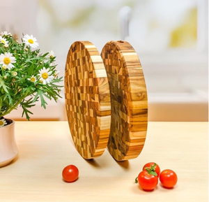 Tabla de cortar de madera de cocina de tamaño personalizado, mango de fácil agarre y deslizamiento de alimentos para cortar bloques - Product Image 4