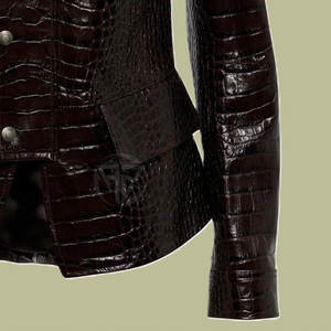 Chaqueta de Cuero Repujado para Mujer, Textura Elegante, Aspecto Lujoso y Cómodo, Diseño Tejido Transpirable, Ligero y Ecológico - Product Image 4