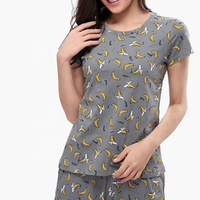 Robe de nuit mi-longue ample pour femme en 100% coton, motif cœur imprimé, décontractée, tricotée, infroissable, taille naturelle, 180g, courte, collection hiver
