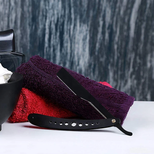 Cuchilla de afeitar recta plegable de un solo filo de acero inoxidable negro personalizado para herramienta de afeitado de barberos - Product Image 5