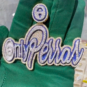 Pendentifs et breloques unisexe en argent sterling 925 personnalisé avec diamant glacé nouvelle mode pendentif à breloque avec blanc - Product Image 4