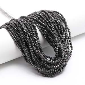 Perles de diamant noir brut non taillées, clarté VS2, diamants naturels pour la fabrication de bijoux, excellente et bonne taille - Product Image 2