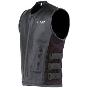 Custom Mens Genuine <b>Leather</b> Vest Motorcycle Biker Style <b>Sleeveless</b> <b>Jacket</b> Western Waistcoat Wholesale Supplier - Product Image 3