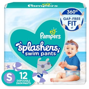 Pañales absorbentes Pampers Splashers para nadar, de algodón, talla 3-4 (6-11 kg), 12 unidades, con prevención de fugas 3D, suaves y transpirables. - Product Image 5