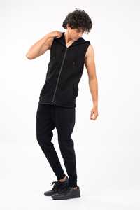 Manufacturer Supply Custom US Size 2026 Summer Streetwear Tank Top for <b>Men</b> <b>Sleeveless</b> Thermal <b>Hoodies</b> 100% Cotton Blends by Ako - Product Image 5