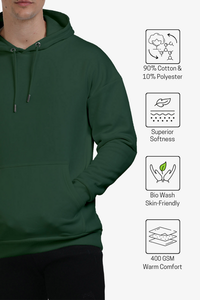 Sweat à capuche en molleton bordeaux coupe droite pour homme, avec ourlet et poignets côtelés, 10 %/90 % PC, 400 GSM, super-peigné, bio-lavé, pré-rétréci, épaules tombantes - Product Image 2