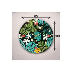 Colorful Print Flower Pattern Number Wooden Silent Table <b>Wall</b> <b>Clock</b> <b>50cm</b> Perfect Gift Idea - Product Image 1