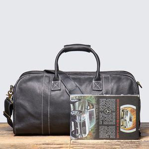 Bolsa de lona de cuero Vintage con logotipo personalizado para hombre, portátil, plegable, de lujo, deportiva, para gimnasio, con cierre de cremallera, de gran capacidad para exteriores - Product Image 2
