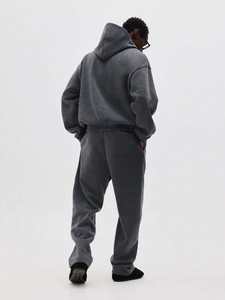 Ensemble de survêtement en molleton à capuche zippé en charbon de bois 420 g/m² avec design à coutures contrastées et pantalon de survêtement décontracté, streetwear d'hiver haut de gamme OEM - Product Image 2